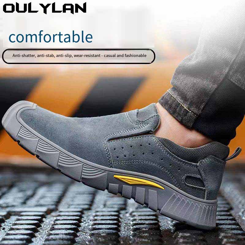 Oulylan Puncture Wear-resistant Welding Shoes Steel Toe 6kv Insulation Safety Boots Men Non-slip Anti-smashing Work Footwear