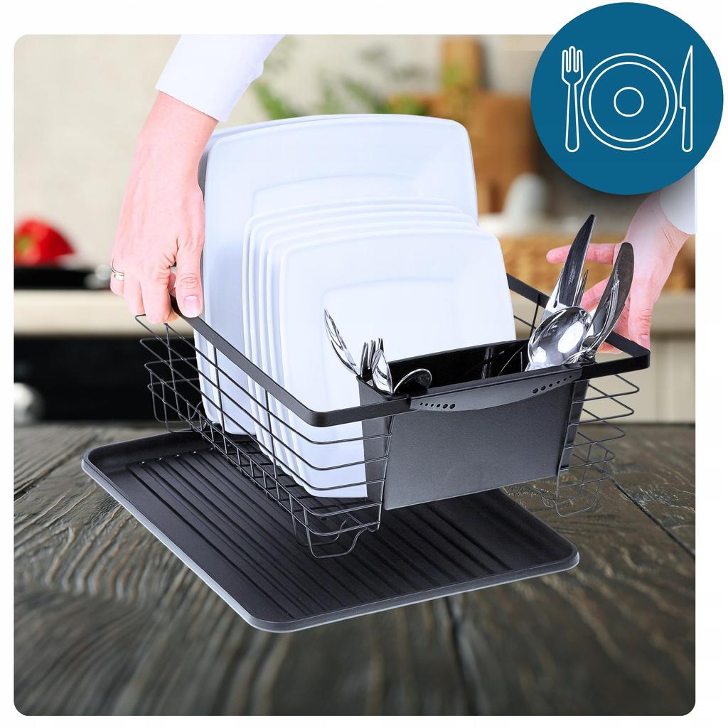 Dish Dryer Standing Basket Drainer For Dish Cutlery With Tray