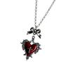 Multipurpose Love Heart Bowknot Gothic Necklace with Crosses Pendant Adjustable Length Designs Jewelry Accessory