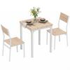Three-Piece Minimal and Compact Dining Set, Oak Wood Effect