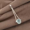Aqua Chalcedony Gemstone 925 Sterling Silver Jewelry Handmade Elegant Pendant 1.79" For Anniversary Gift PP-69-17