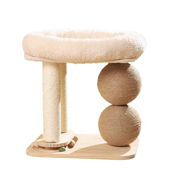 

Cat Tree Tower with Plush Cat Bed Sisal Scratching Posts Balls Interactive Ball Track Multi-functional Cat Furniture for Indoor Cats Play And Rest A