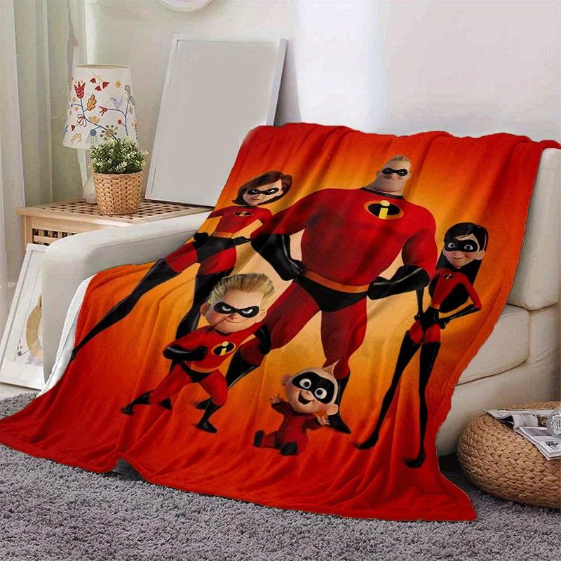 1pc The Increibles Printing Blanket - Soft, All-Season Throw for Living Room, Beroom,Personalize Gift with Aorable Cartoon Esign