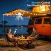 Outdoor Camping Fan Portable Ceiling Fans Tent Ventilator Cooler Rechargeable Electric Fan Remote Control LED Lighting 5 Speeds