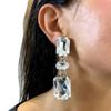 New Square Rhinestone Pendant Earrings Fashion Simple Shiny Earrings Earrings Women'S Earrings Accessories