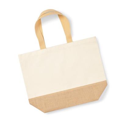 Jute-Boden Leinwand-Tragetasche XL