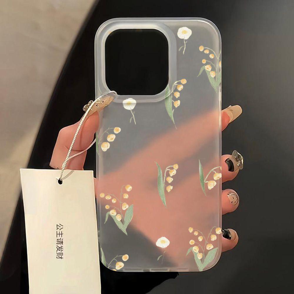 Yellow bellflower for iPhone17 mobile phone case 16ProMax Apple 15/14 matte 13 all-inclusive 17