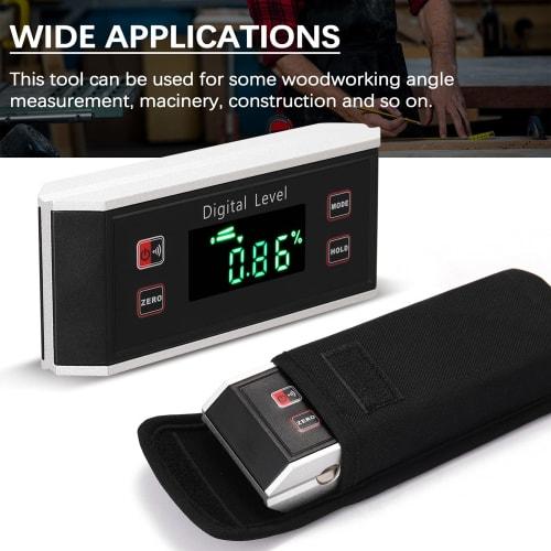 Portable 4*90 IP54 Waterproof and Dustproof Level, High-Precision Angle Finder, Digital Inclinometer, LCD Display, Absolute/Relative Measurement Data