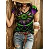 Womens V-Neck Short Sleeve Loose T-Shirt With Colorful Polka Dot Print Casual Oversized Top Daily Wear