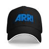 ARRI Logo Black Baseball Cap with Blue Embroidered Branding for Photography and Film Enthusiasts Fashionable Adjustable Hat