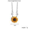 Charm Romantic Jewelry Pearls Flower Pendant Sunflower Necklace Chain Gold Plated