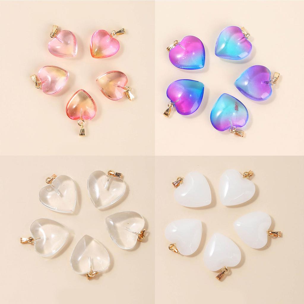 5 szt. Kryształowy Wisiorek Serce z Otworem Breloczek do Plecaka Brzoskwiniowe Serce z Otworem Biżuteria DIY Rzemiosło Kobiety Nastolatki