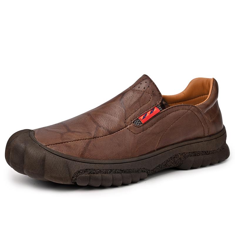 Slip On Outdoor Men'S Loafers Leather Casual Shoes For Men Sneakers Non-Slip Hikking Footwear