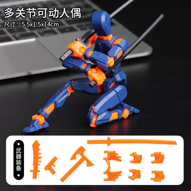 

Diy Luminous T13 Multi-Jointed Movable Shapeshift Robot 3D Printed Mannequin Lucky Robot And Dog Action Figures Toys Kids Gifts 25cm