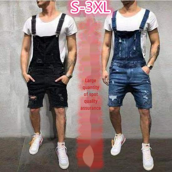 Trendy Pánské Roztrhané Džínové Overaly