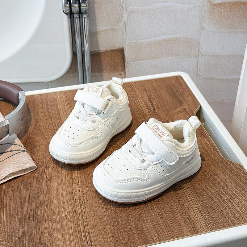 Kids' Two-Layer Cotton Board Shoes - Lightweight, Velvet-Lined, Warm, for Boys & Girls, Casual Outdoor Fashion.
