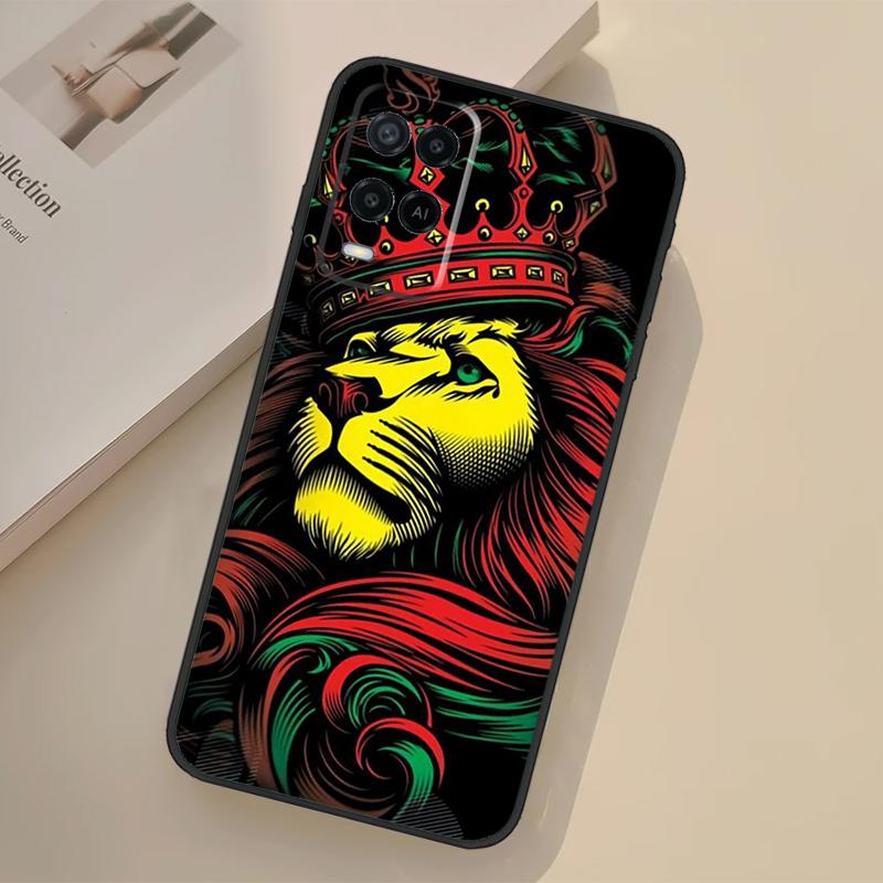 Rastafarian Lion Case For Oppo A94 A74 A54 A80 A60 A40 A18 A38 A58 A78 A98 A96 A76 A16 A15 A17 A57 A77 A5 Pro