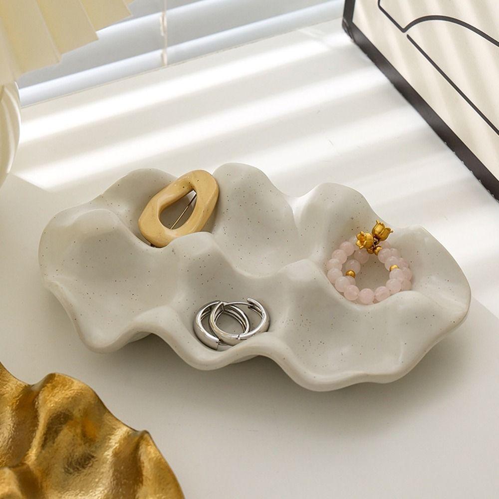 Decorative Egg Storage Rack Ceramic Jewelry Storage Tray Jewelry Display Storage Plate for Home