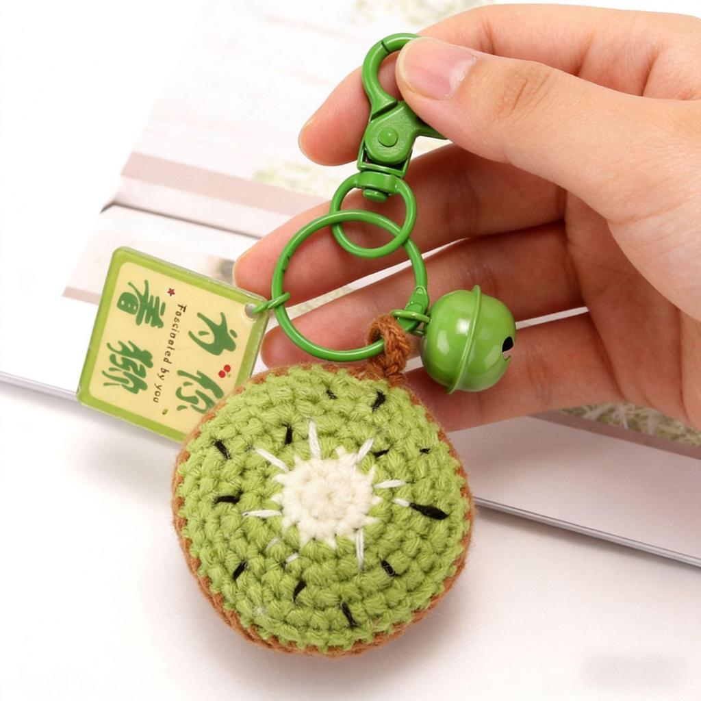 Handmade Crochet Fruit Keychain: Decorative Bag Accessory & Souvenir Gift