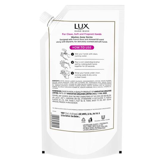 Sapone Liquido Lux con Rosa Francese e Olio di Mandorle Per Mani Pulite, Morbide e Profumate Ricarica, 675 ml