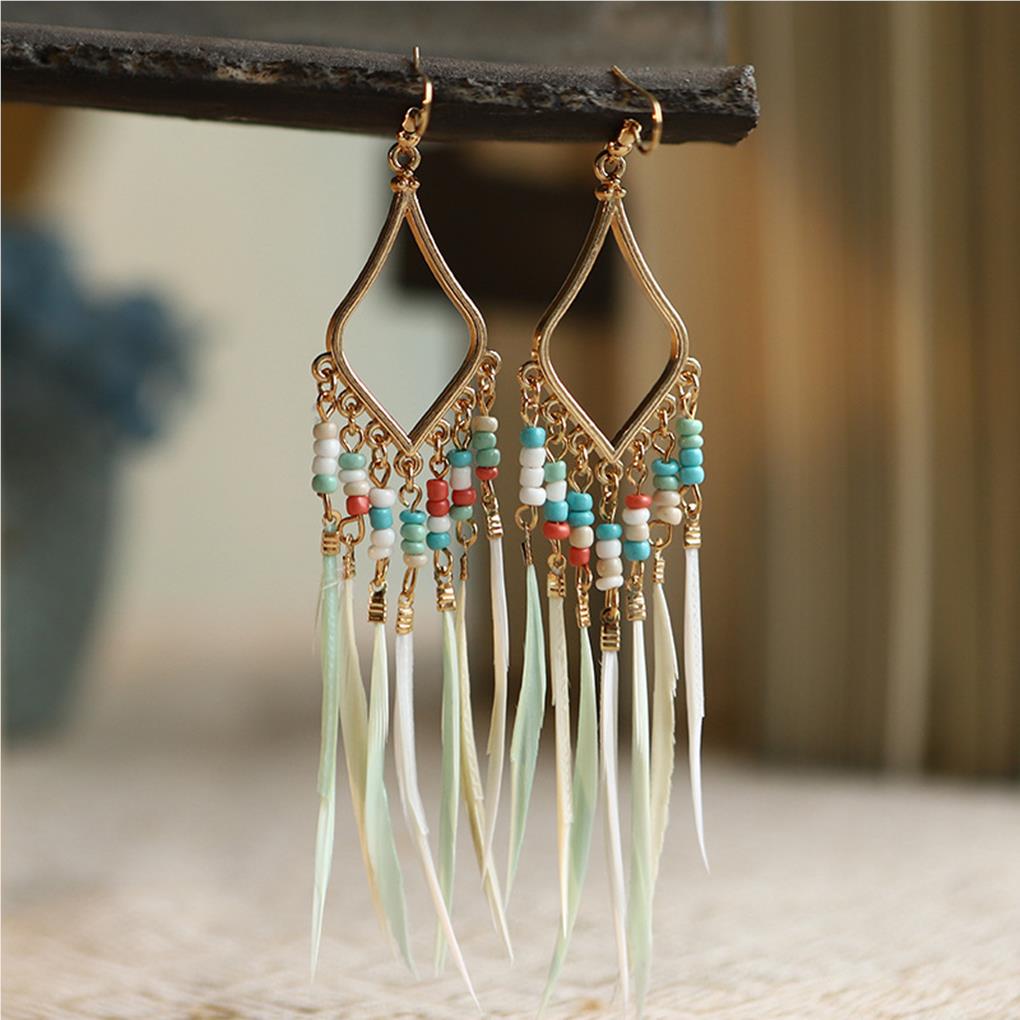 2Pcs Women Dangle Earrings Tassel Alloy Bohemian Jewelry Stylish Decorations Daily Wear Hanging Pendant Wedding Jewelry
