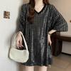 Large Size T-shirt Loose Comfortable  Ing Shirt Loose Versatile Casual T-shirt V-neck Short-sleeved Tops Female
