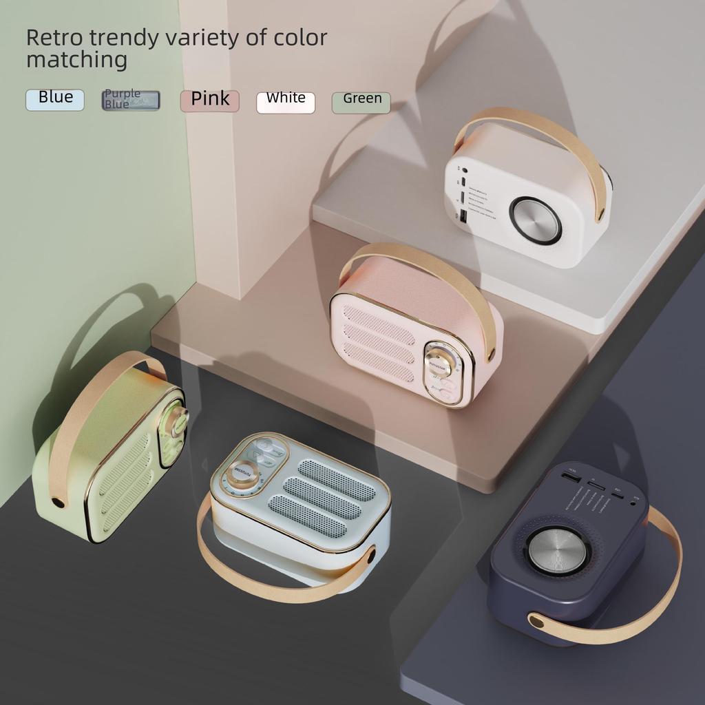 "2024 DW13 Retro Bluetooth Speaker: Trendy, Creative, Mini, Wireless & Portable for Cars"