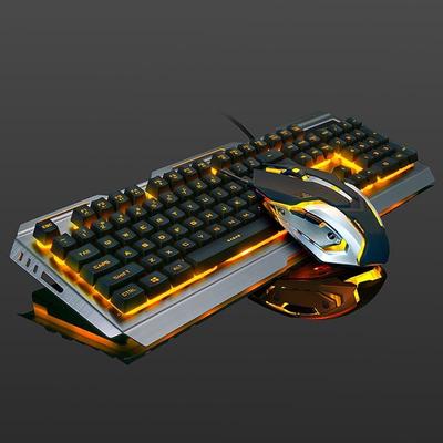 V1 USB-verkabeltes ergonomisches Gaming-Tastatur-Maus-Set mit Hintergrundbeleuchtung und mechanischem Gefühl