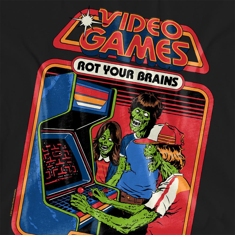 Steven Rhodes Womens/Ladies Video Games Rot Your Brains T-Shirt