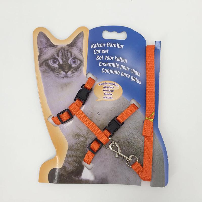 

For Going Out Is Firm and Safe Paper Jam Chest and Back Pet Supplies New Cat Leash I Shaped Special Dog Leash оранжевый