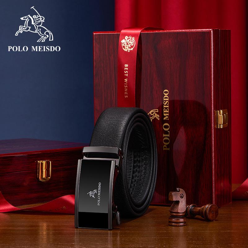 Paul Pasek Męski Skóra Naturalna Klamra Automatyczna, Styl Biznesowy Wysokiej Klasy, Pasek z Skóry Licowej