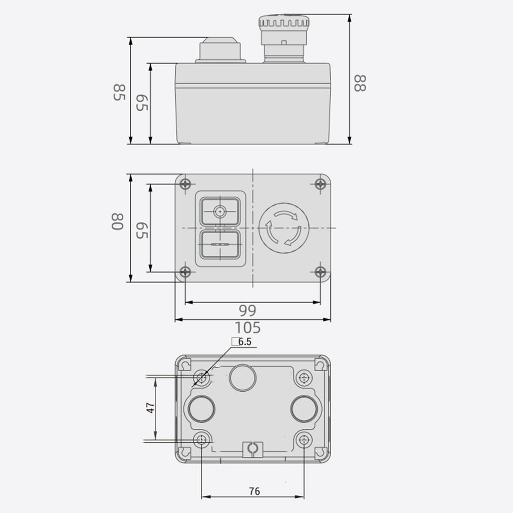 Electromagnetic Safety Push Button Switches Electric Tool Emergency Switches ABS 250V 16A for Power Tool & Machinery