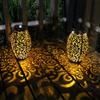 Solar Lanterns Hanging Solar Lights Outdoor with Handle Metal Waterproof Decorative Solar Garden Lights for Patio Porch Pathway