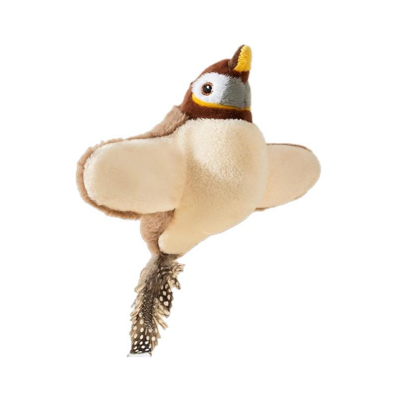 Shaking Sparrow Electric Dog Toy Bird Voice Teasing Dog Bite-resistant Companionship Interactive Cat Self-hi Pet Toy