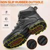Rotary Buckle Work Boots Safety Steel Toe Shoes Men Breathable Safety Shoes Brand Indestructible Shoes Puncture-Proof Work Shoes