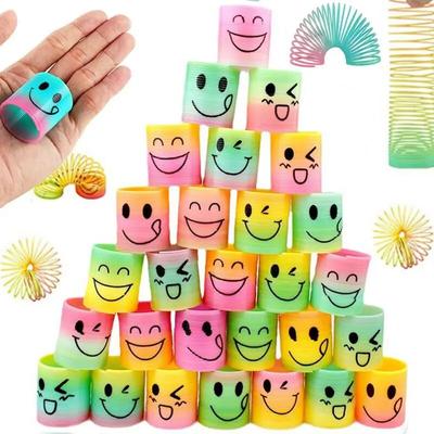 12PCS Rainbow Magic Springs Circle Toys Діти День народження Сувеніри Розіграші Подарунки Сувеніри Дитячий садок Гість Наповнювачі Pinata
