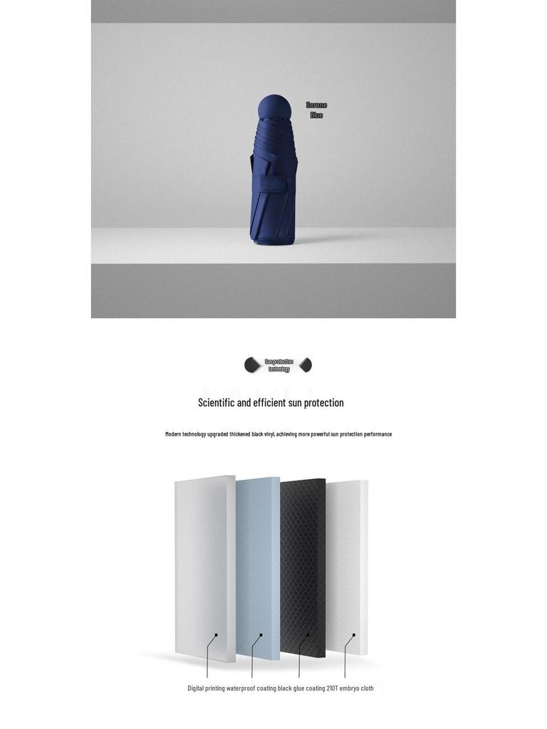 Wow Ultra-Light Five-Fold Customized Umbrella - UV Protection and Sunshade for All Weather