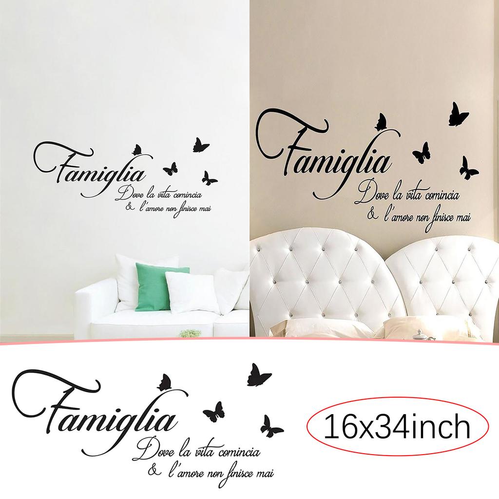 English Proverbs Butterfly Wall Stickers Living Room Bedroom Decoration Stickers