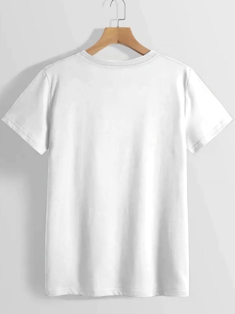 New Valentines Day Casual Round Neck Short Sleeve Tshirt Cute Cupcakes Drink Printed Fashion Fit Top Comfortable Fabric
