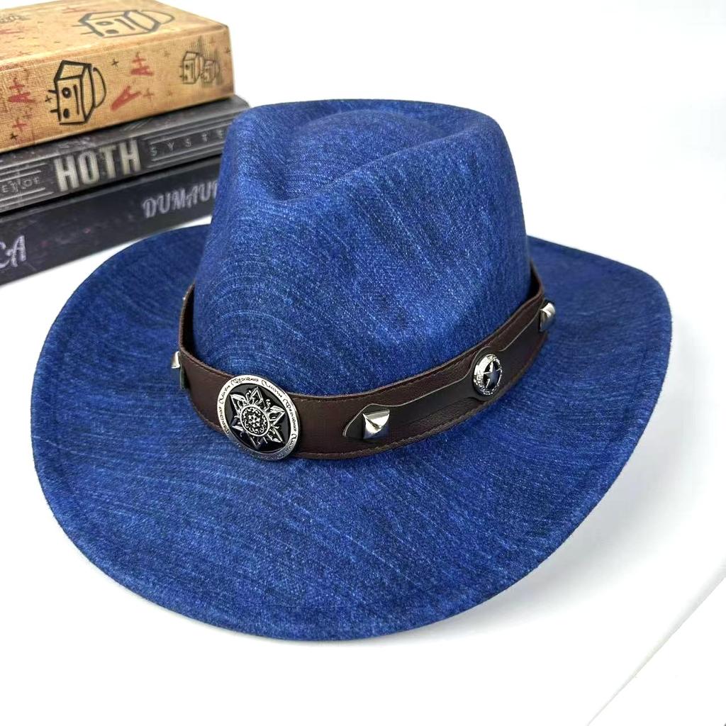 Verzogener Rand Bow Western Cowboyhut Amerikanischer Woll-Zylinderhut Herbst- und Winterfilzhut Europäischer und Amerikanischer Stil Vielseitiger Jazzhut