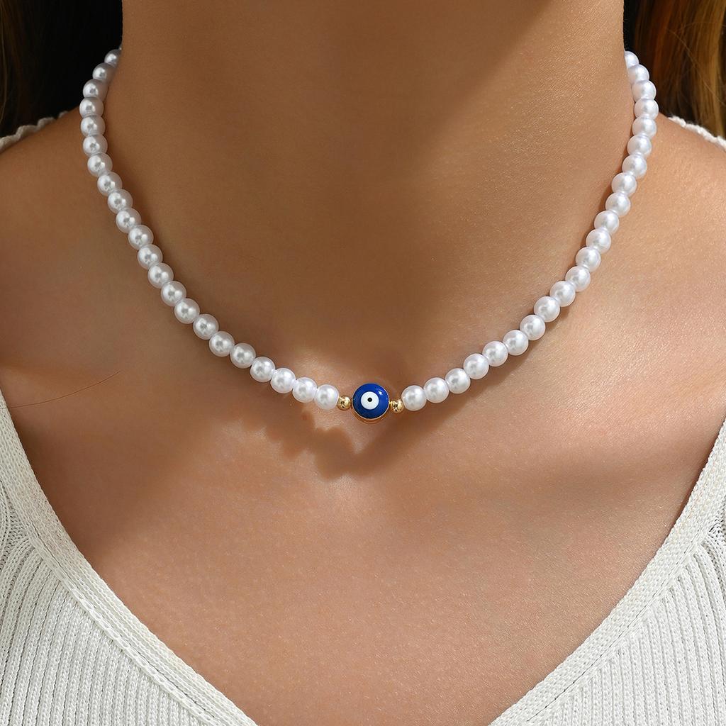 Perlenkette Damen Hundert Türme Heißer Verkauf Blaues Teufelsauge Design Geschenk Geometrische Modellierung Süßer Cooler Wind