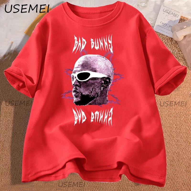 

Bad Bunny Tshirt for Men Women Printed Tshirt Mens Designer Clothes Loose Cotton Shortsleeved High Quality T Shirt Clothes S