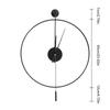 23.6in Classical Large Decorative Wall Clock with Pendulum,Modern Non-Ticking Silent Metal Wall Clocks for Living Room Low Noise