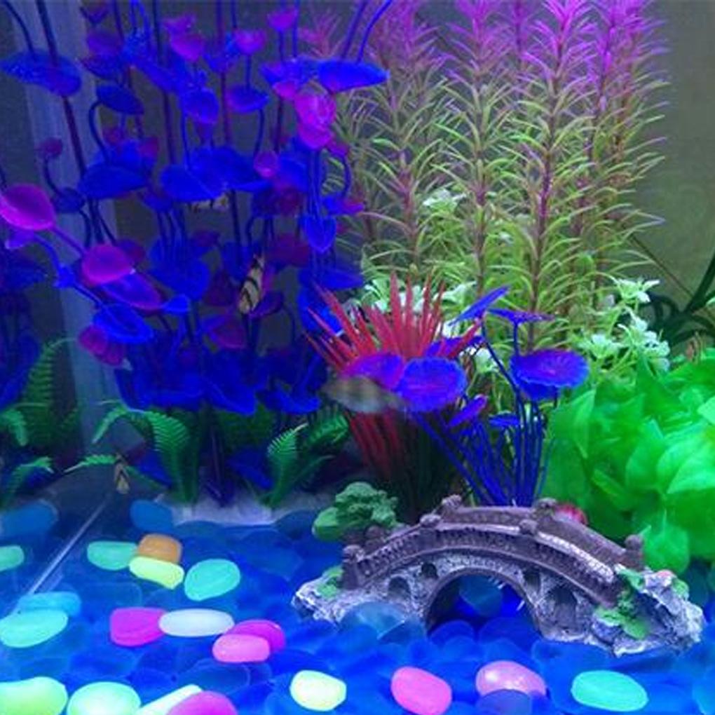 50pcs Resin Luminous Stones Fish Tank Aquarium Decor Luminous Stones Home