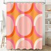 Pink Orange Geometric Shower Curtain Modern Bathroom Decor Easy Installation Available On.Com