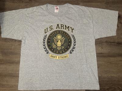 Vintage 90er Y2K Bayside US Army Stark Militärisches Grafik-T-Shirt Größe 2XL USA VTG Unisex T-Shirt