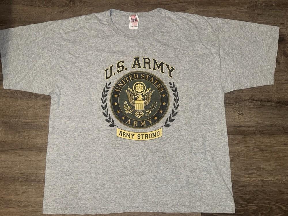 Vintage 90s Y2K Bayside Us Army Strong Military Graphic T-shirt Size 2XL USA VTG Unisex T-Shirt M