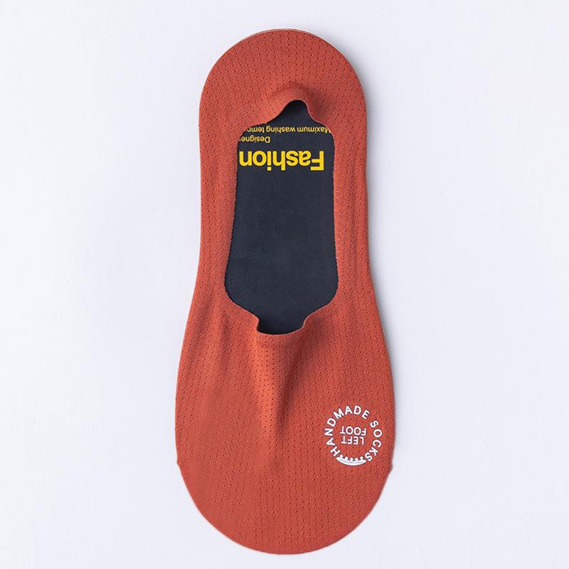 Men's Invisible Low Cut Cotton Socks Casual Breathable Silicone Non-slip Comfortable Bottom Mesh Socks