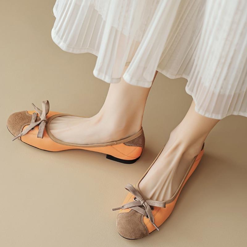 

Летние новые туфли на плоской подошве с круглым носком и неглубоким горлом в тон, женские легкие туфли на мягкой нескользящей подошве