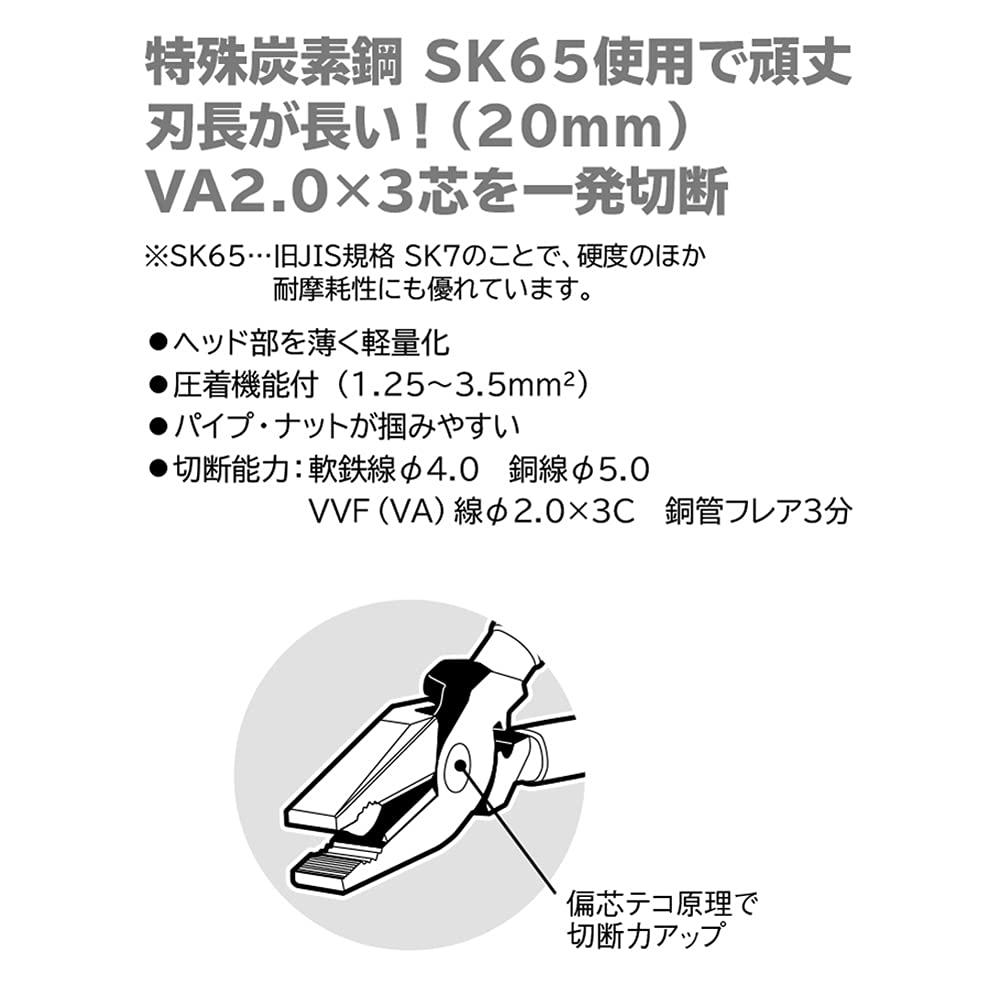 DENSAN Pliers with Crimping 225mm Electrician's Function, JHP-225
